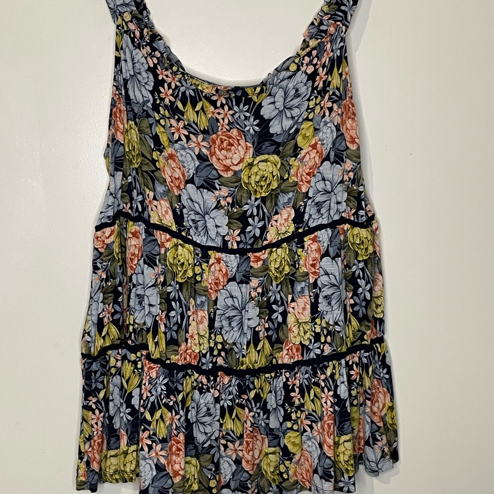 Torrid Floral Tank Top - Black and Multicolor